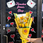 12 yellow rose flat bouquet
