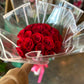 24 Red Rose bouquet w clear wrapping