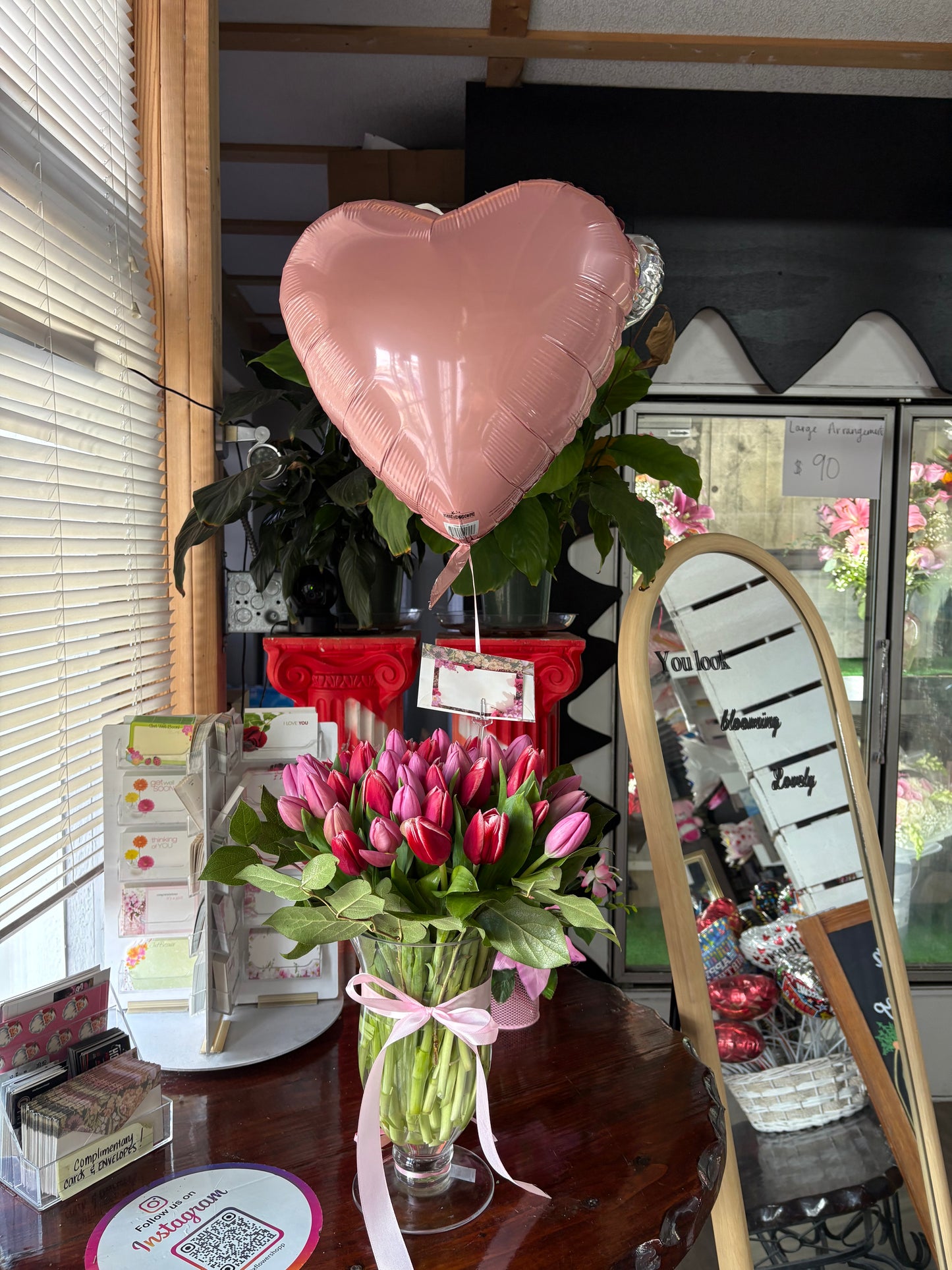 50 tulips in a vase 🌷