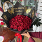 36 red glitter roses