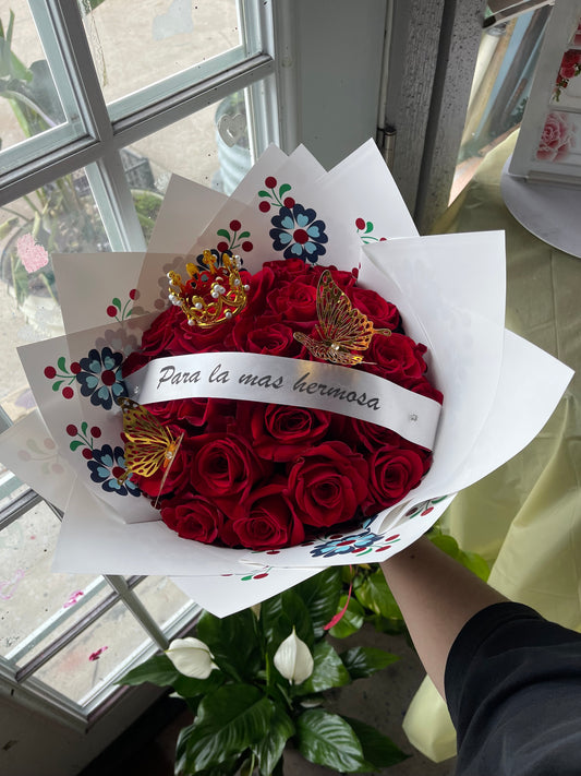 24 red floral wrapping
