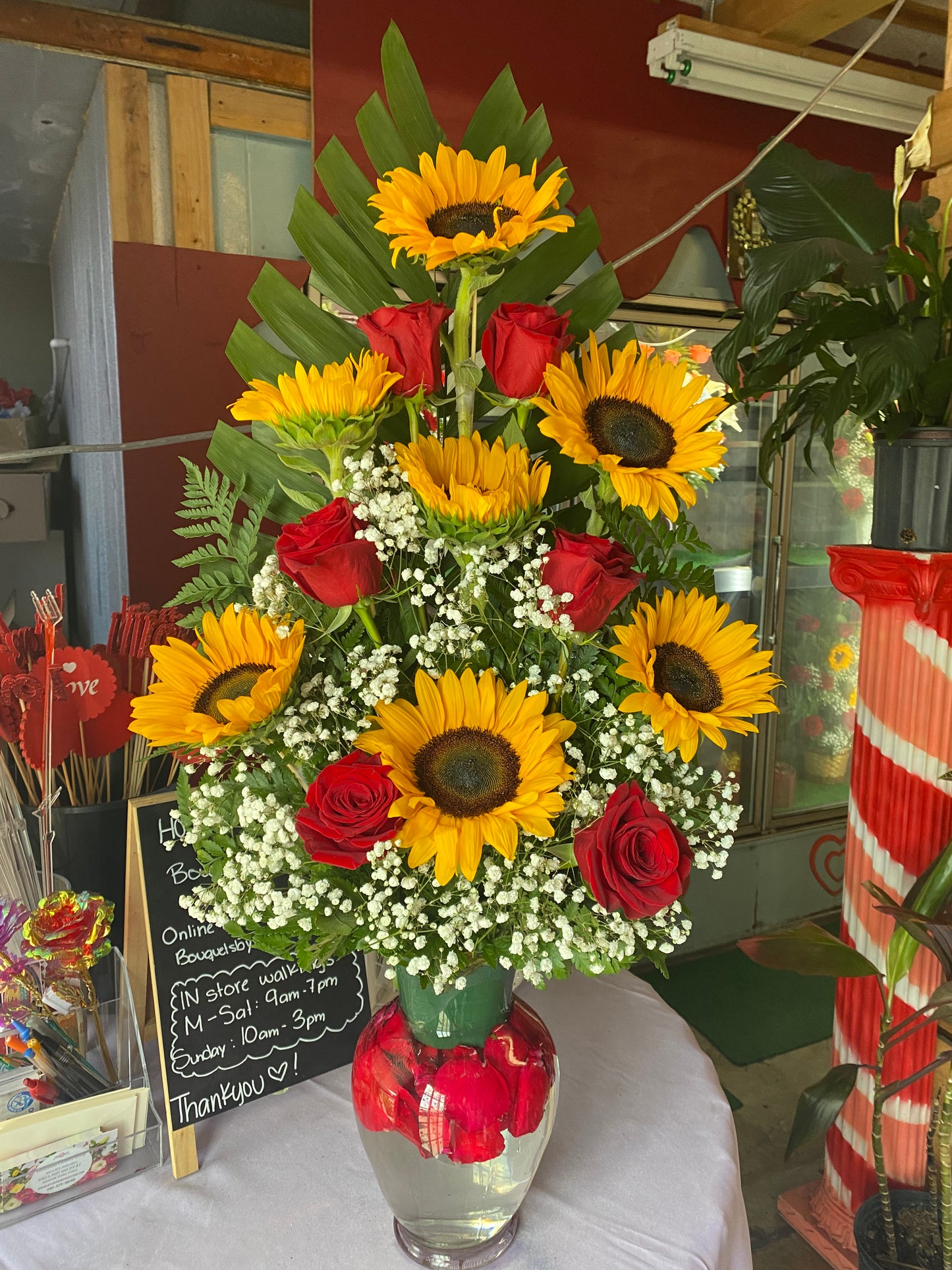 Large sunflower arrangement