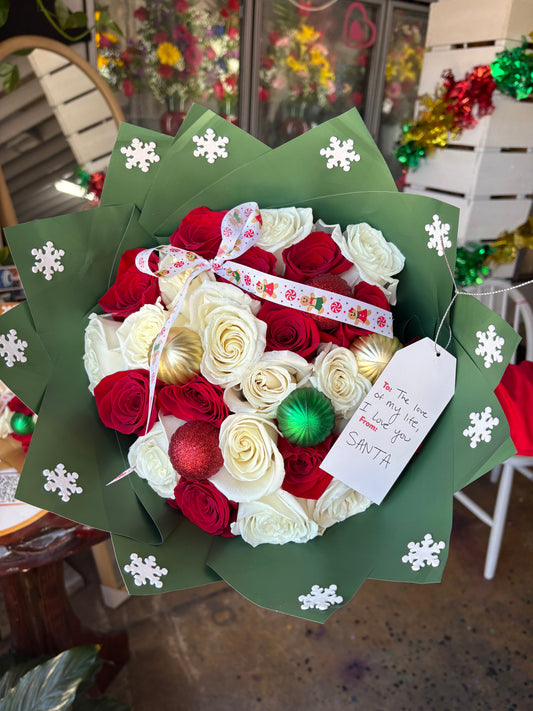 24 Green wrapping Christmas bouquet