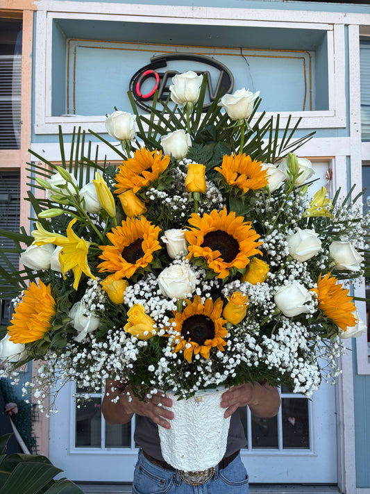 Big XL Basket yellow and white