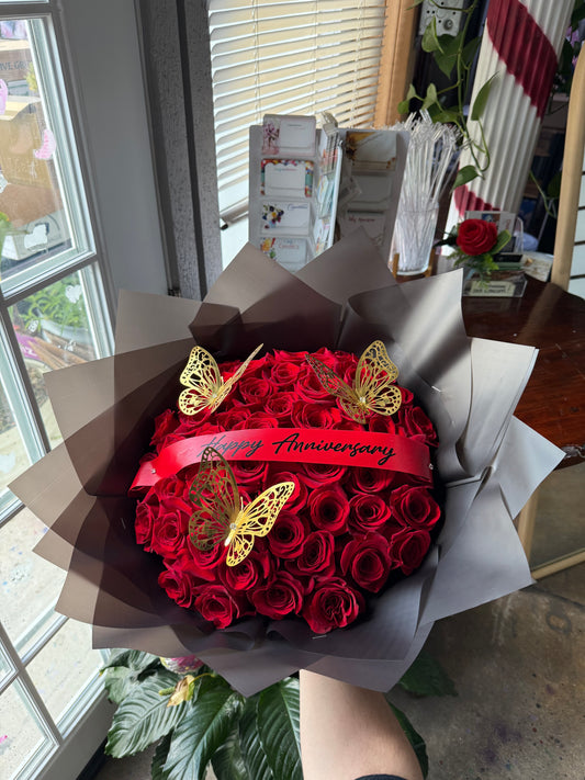 Anniversary 50 rose bouquets