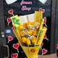12 yellow rose flat bouquet