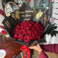 36 red glitter roses
